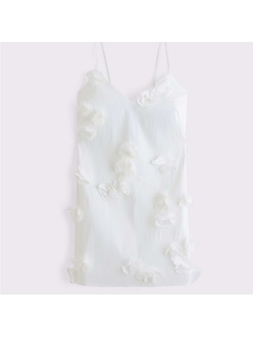 White Floral Appliqué Slip Dress